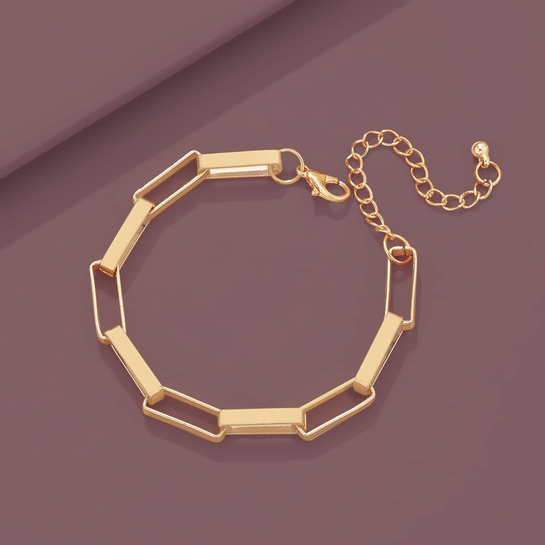 Pera Jewelry 14K Gold and Silver Plated Layered Bracelet Sets, 3 Pieces, Adjustable Layered Link Bracelets Sets, Dainty Link Paperclip Choker Bracelet Cuban Curb Figaro Link Bracelet Sets with Gift Box