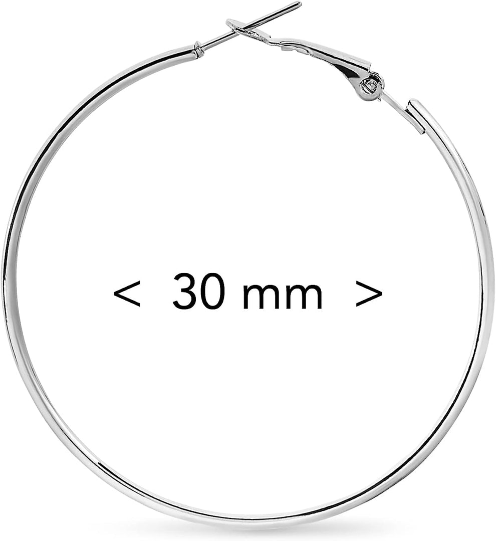 Pera Jewelry 925 Sterling Silver Plated Big Large Hoop Earrings, Extra Big Thin Hypoallergenic Hoop Earrings for Women with Gift Box | Minimalist, Tiny Dainty Earrings