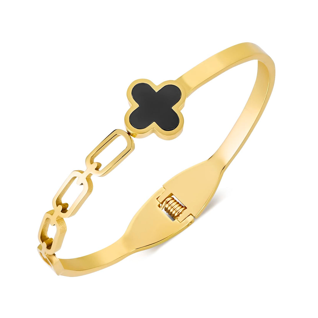Pera Jewelry 14K Gold Plated Bangle Bracelet, Zirconia Simulate Bangle, Cuff Bracelets for Women with Gift Box, Buckled Nail Cuff Bold Bangle Bracelet