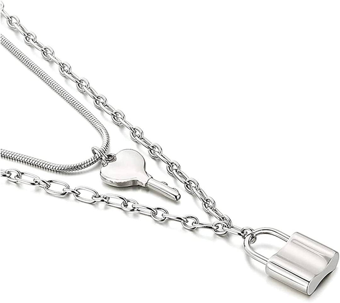 Pera Jewelry Filled Lock Pendant, 14K Gold Plated and Silver Plated Filled Lock & Key Necklace for Women with Gift Box | Adjustable Chain, Minimalist, Tiny Dainty Choker Necklaces