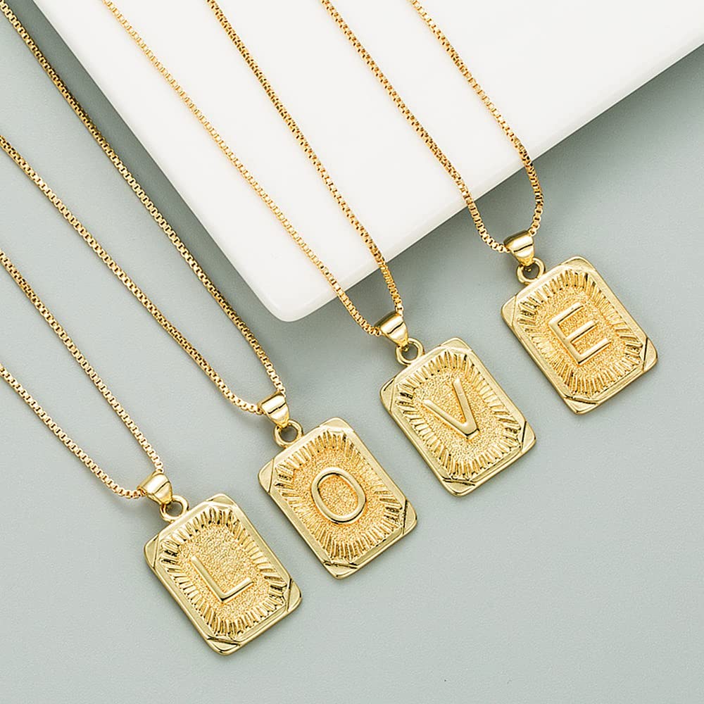 Pera Jewelry 14K Gold Plated Monogram Initials, Alphabet Pendant Letter A to Z Necklaces for Women with Gift Box | Adjustable Chain, Minimalist, Tiny Dainty Alphabet Choker Necklaces