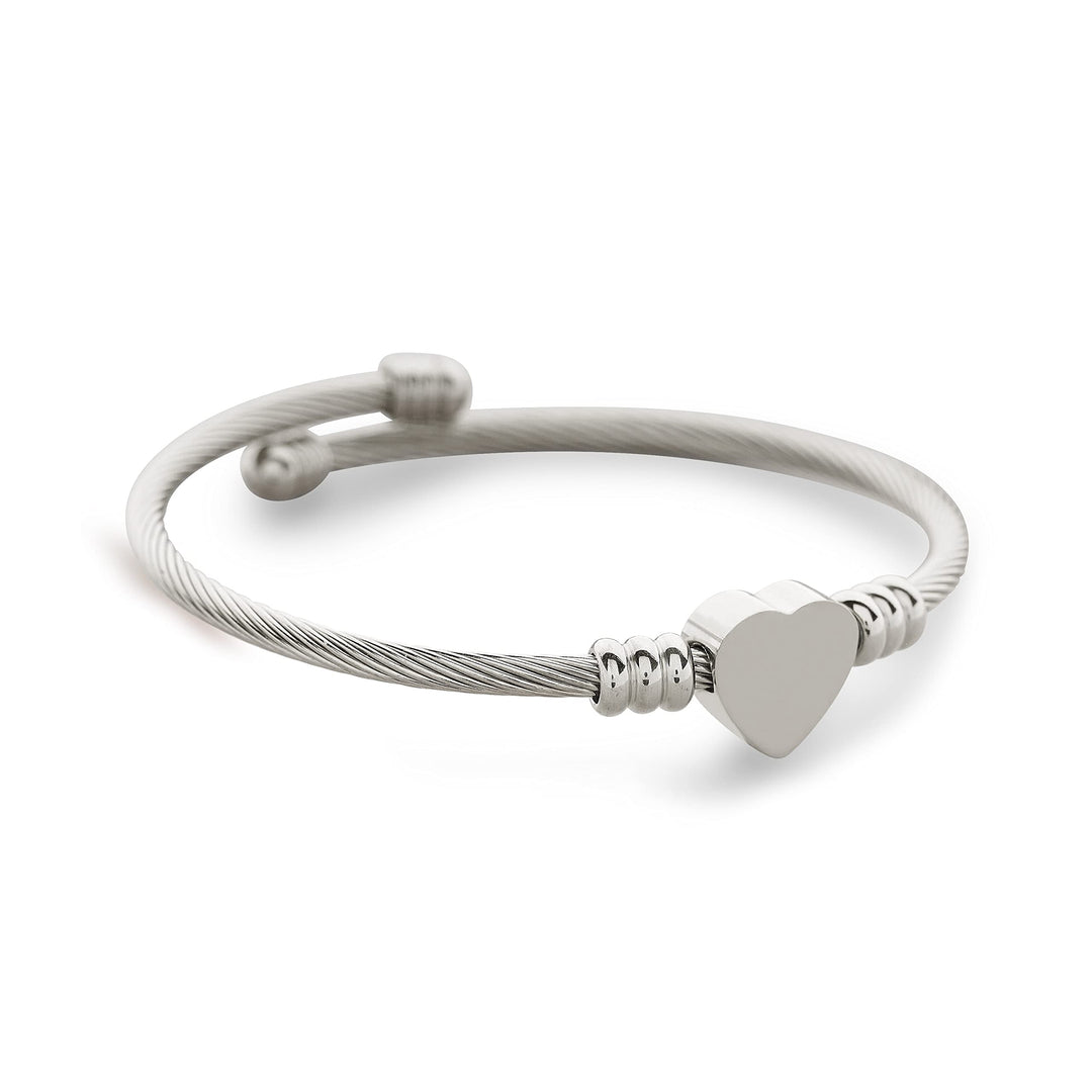Pera Jewelry Heart Bangle Bracelets, 14K Gold Plated, Rose Gold and Silver Plated Bangle Filled Heart Bracelets for Women with Gift Box, Minimalist Fashion Jewelry, Tiny Dainty Bracelets
