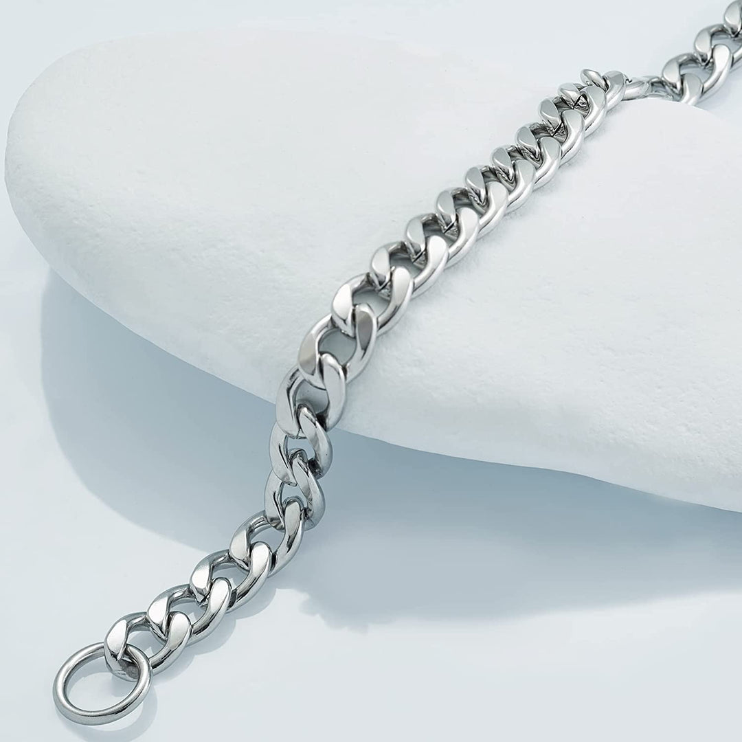 Pera Jewelry 14K Gold Plated and Silver Plated Link Bracelets, Curb Chain Bold Bracelets, Cuban Paperclip Link Chain Bracelets Chunky Link Bracelets Toggle Clasp, Bold Chain Link Bracelet with Gift Box