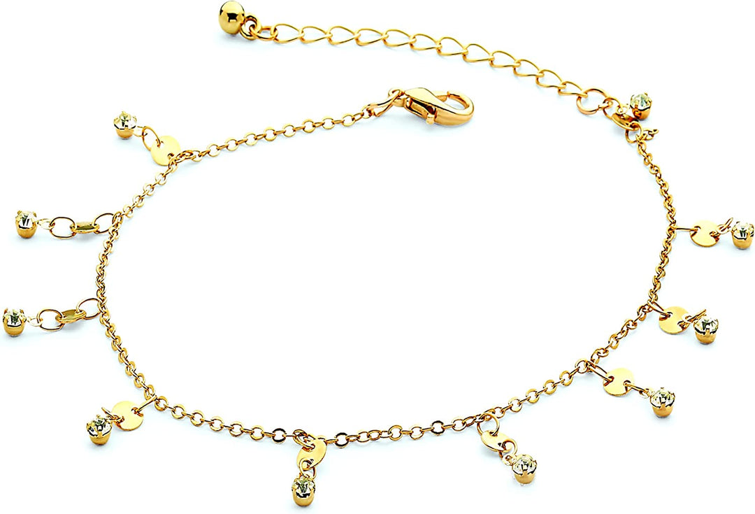 Pera Jewelry 14K Gold and Silver Plated Layered Bracelet Sets, 4 Pieces, Adjustable Layered Link Bracelets Sets, Dainty Link Paperclip Choker Bracelet Cuban Curb Figaro Link Bracelet Sets with Gift Box