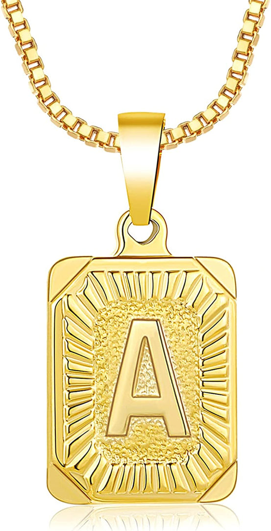 Pera Jewelry 14K Gold Plated Monogram Initials, Alphabet Pendant Letter A to Z Necklaces for Women with Gift Box | Adjustable Chain, Minimalist, Tiny Dainty Alphabet Choker Necklaces