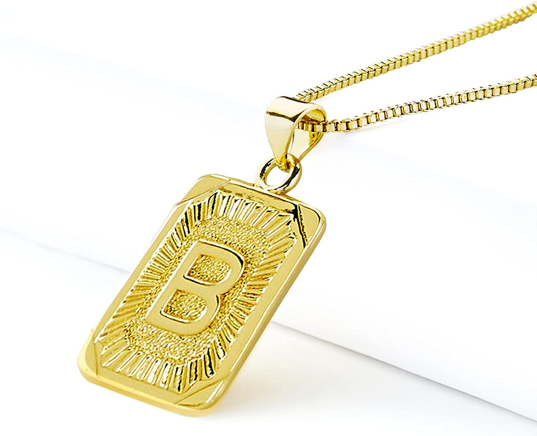 Pera Jewelry 14K Gold Plated Monogram Initials, Alphabet Pendant Letter A to Z Necklaces for Women with Gift Box | Adjustable Chain, Minimalist, Tiny Dainty Alphabet Choker Necklaces