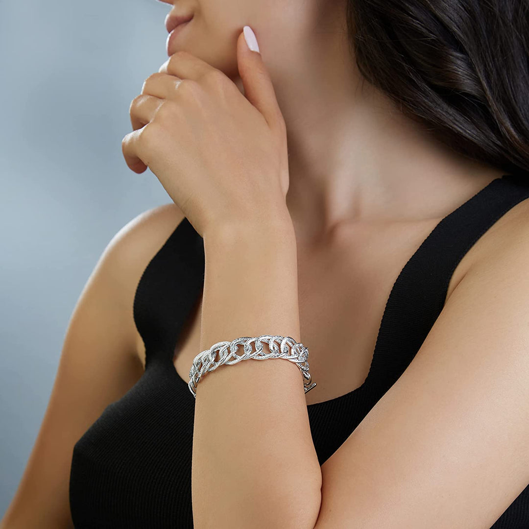 Pera Jewelry 14K Gold Plated and Silver Plated Link Bracelets, Curb Chain Bold Bracelets, Cuban Paperclip Link Chain Bracelets Chunky Link Bracelets Toggle Clasp, Bold Chain Link Bracelet with Gift Box