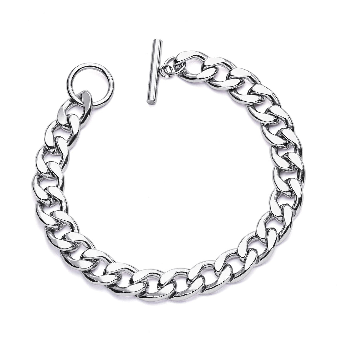 Pera Jewelry 14K Gold Plated and Silver Plated Link Bracelets, Curb Chain Bold Bracelets, Cuban Paperclip Link Chain Bracelets Chunky Link Bracelets Toggle Clasp, Bold Chain Link Bracelet with Gift Box