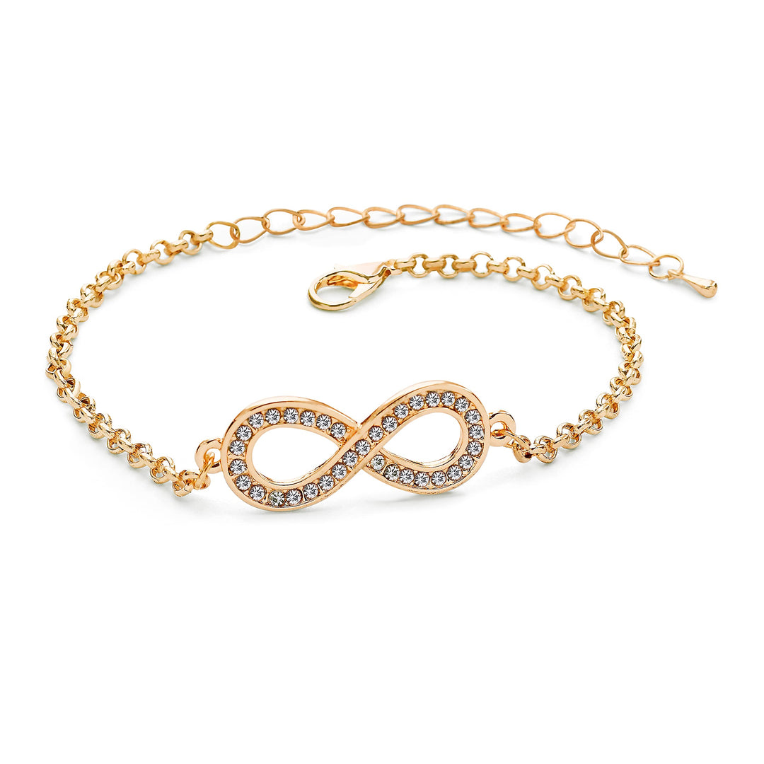 Pera Jewelry 14K Gold Filled Infinity Bracelet, Adjustable Teardrop Chain Bracelets for Women with Gift Box, Dainty Cubic Zirconia Jewelry, Infinity Symbol Chain Link Bracelet