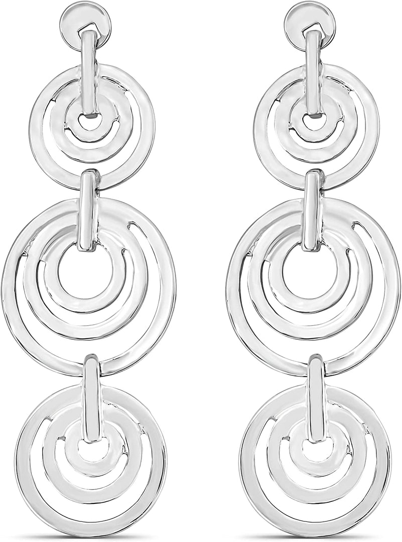 Pera Jewelry 14K Gold Plated and Silver Plated Drop Dangle Earrings, Geometric Statement Drop Dangle Long Earrings for Women with Gift Box | Minimalist, Tiny Dainty Earrings