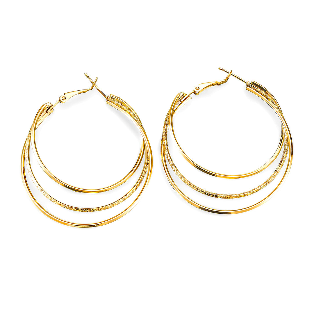 Pera Jewelry 14K Gold Plated Multilayer Circle Hoop Earrings, Hypoallergenic Hoop Earrings for Women with Gift Box | Minimalist, Tiny Dainty Earrings