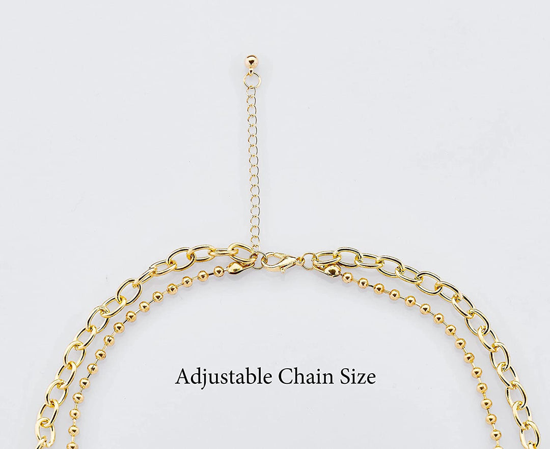 Pera Jewelry 14K Gold Plated Pendant Heart & Lock Necklace for Women with Gift Box | Adjustable Chain, Minimalist, Tiny Dainty Heart & Lock Choker Necklaces