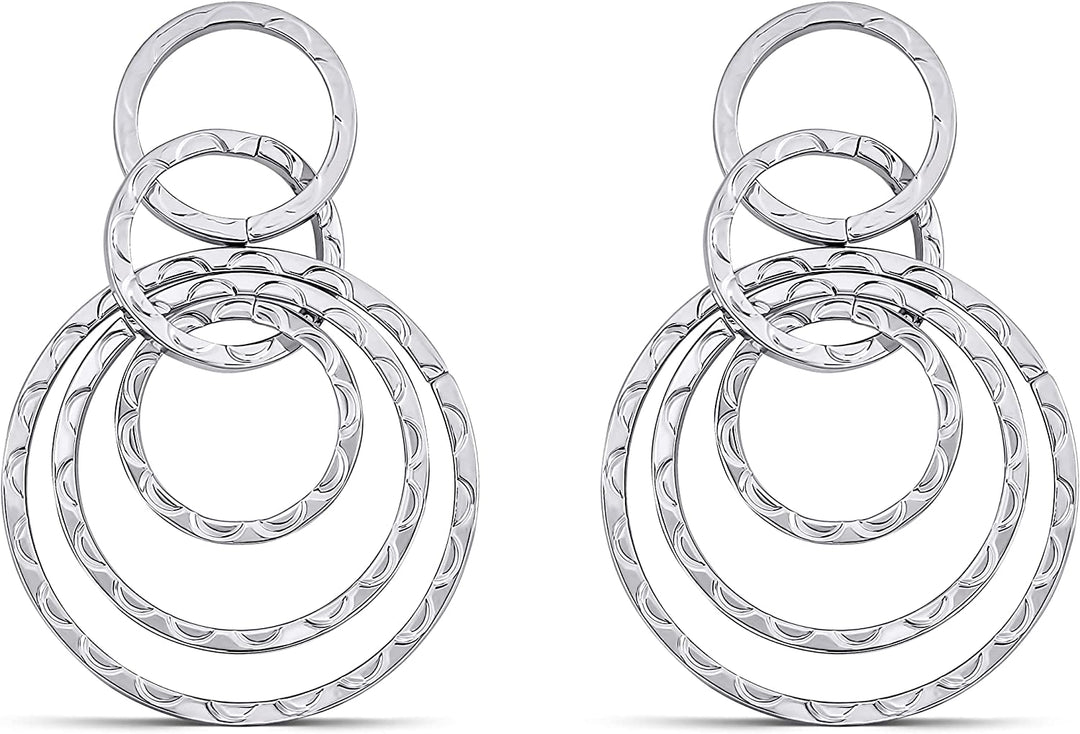 Pera Jewelry 925 Sterling Silver Plated Hoop Ring Earrings, Circle Dangle Hoop Earrings for Women with Gift Box | Minimalist, Tiny Dainty Hoop Ring Earrings