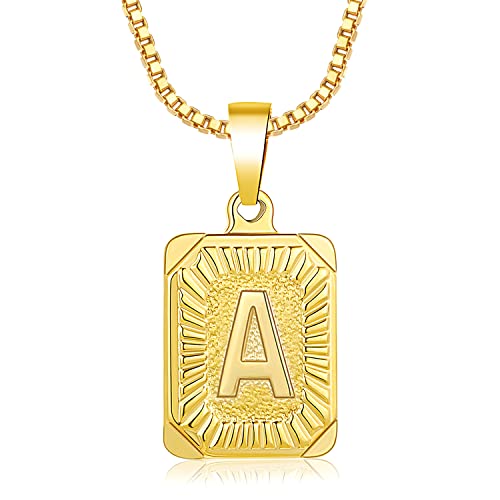 Pera Jewelry 14K Gold Plated Monogram Initials, Alphabet Pendant Letter A to Z Necklaces for Women with Gift Box | Adjustable Chain, Minimalist, Tiny Dainty Alphabet Choker Necklaces