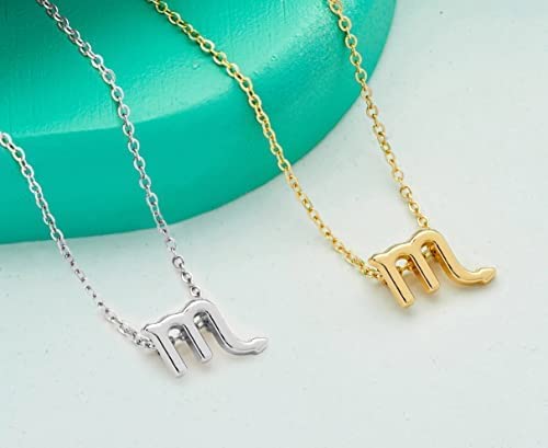 Pera Jewelry Astrology Pendant, Zodiac Sign Necklace, 14K Gold Plated and Silver Plated Horoscope Necklaces, Adjustable Chain, Minimalist Fashion Jewelry, Tiny Dainty Choker Necklaces Aquarius Gold