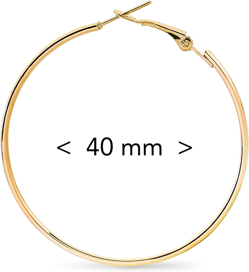Pera Jewelry 14K Gold Plated Big Large Hoop Earrings, Extra Big Thin Hypoallergenic Hoop Earrings for Women with Gift Box | Minimalist, Tiny Dainty Earrings X Small - 40 mm