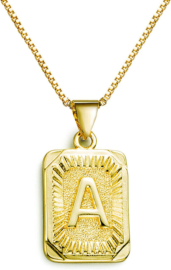 Pera Jewelry 14K Gold Plated Monogram Initials, Alphabet Pendant Letter A to Z Necklaces for Women with Gift Box | Adjustable Chain, Minimalist, Tiny Dainty Alphabet Choker Necklaces